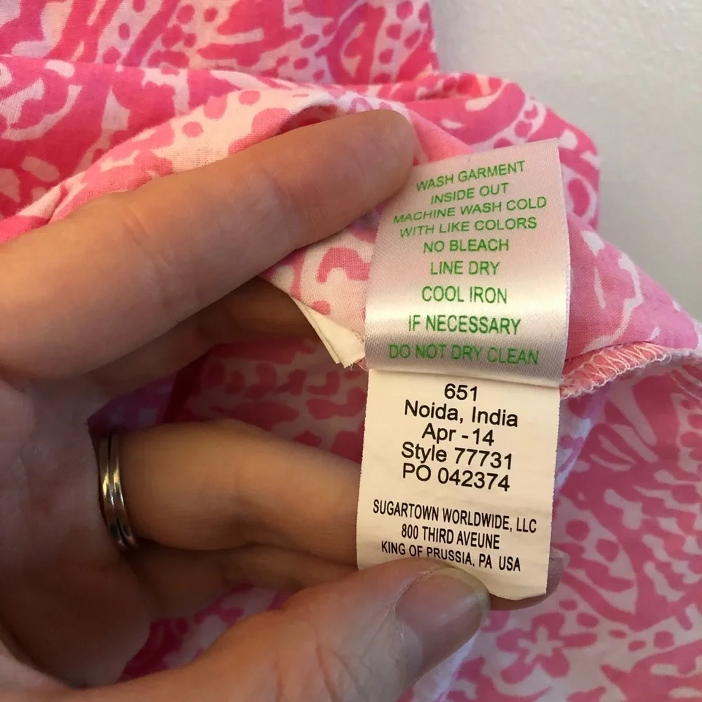 Lilly Pulitzer Atlee Girls Pink Cotton Tunic Dress Size Large